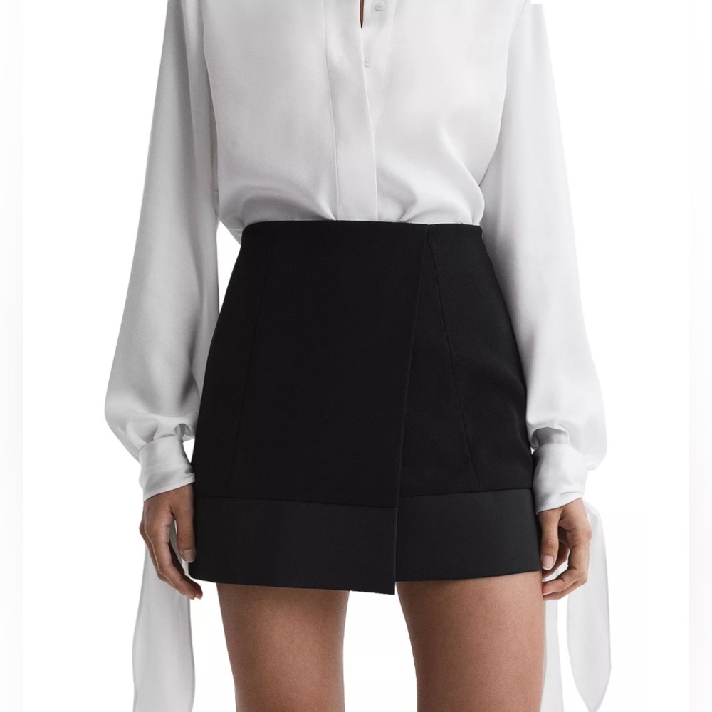 REISS RUBY SATIN TRIM MINI SKIRT
